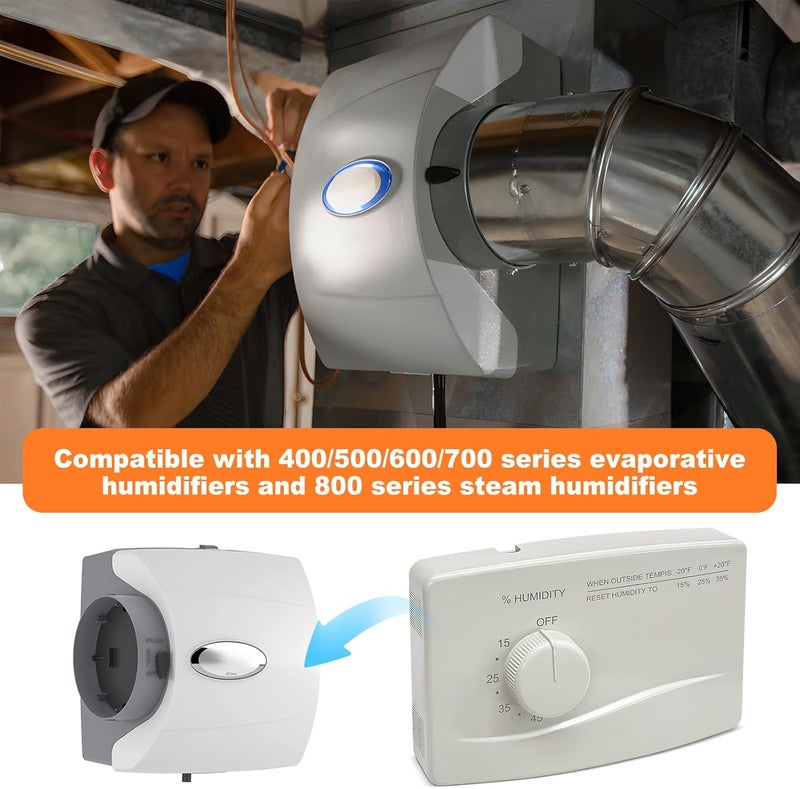 FBULWSEC 4655 Wall Mounted Humidifier Control Humidistat, Manual Humidistat Digital, Fit For April-Aire Whole House Humidifier, 24VAC - Image 3